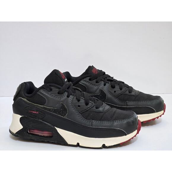 Nike AIR MAX 90 LTR 'ANTHRACITE TEAM RED (PS) CW1588-100 Boys Sz. 2.5Y - Picture 1 of 7